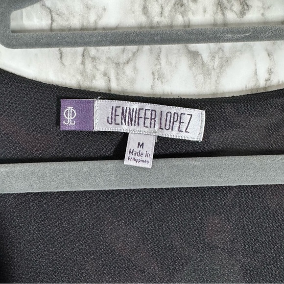 Jennifer Lopez Black Sheath Dress V-Neck 3/4 Sleeve - Picture 6 of 6